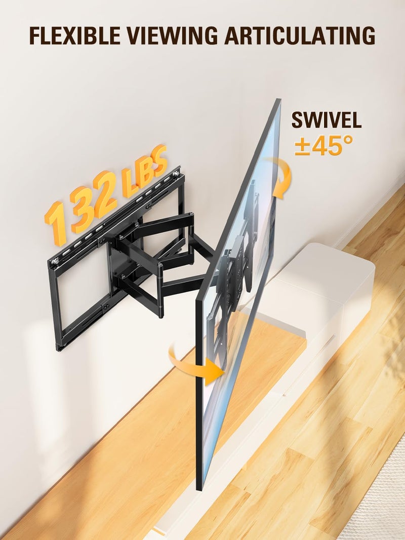 Mounting Dream Sliding TV Wall Mount for 42-86" TVs, Full Motion Articulating Dual Arms, Easy TV Centering, Max VESA 600x400mm, 132 lbs, MD2198 - Image 5